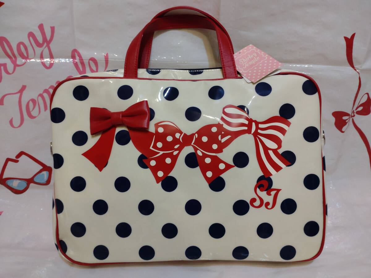 シャーリーテンプル 伊勢丹限定リボン柄ドットレッスンバッグ 未使用タグ付き拍卖