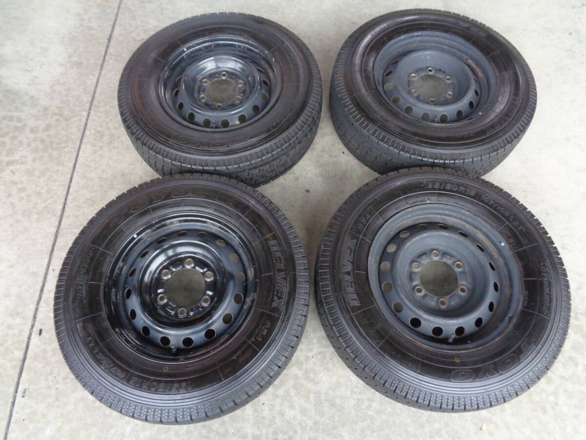 【バリ山スタッドレスSET】ハイエース 純正15インチタイヤホイール【4本セット】195/80R15拍卖