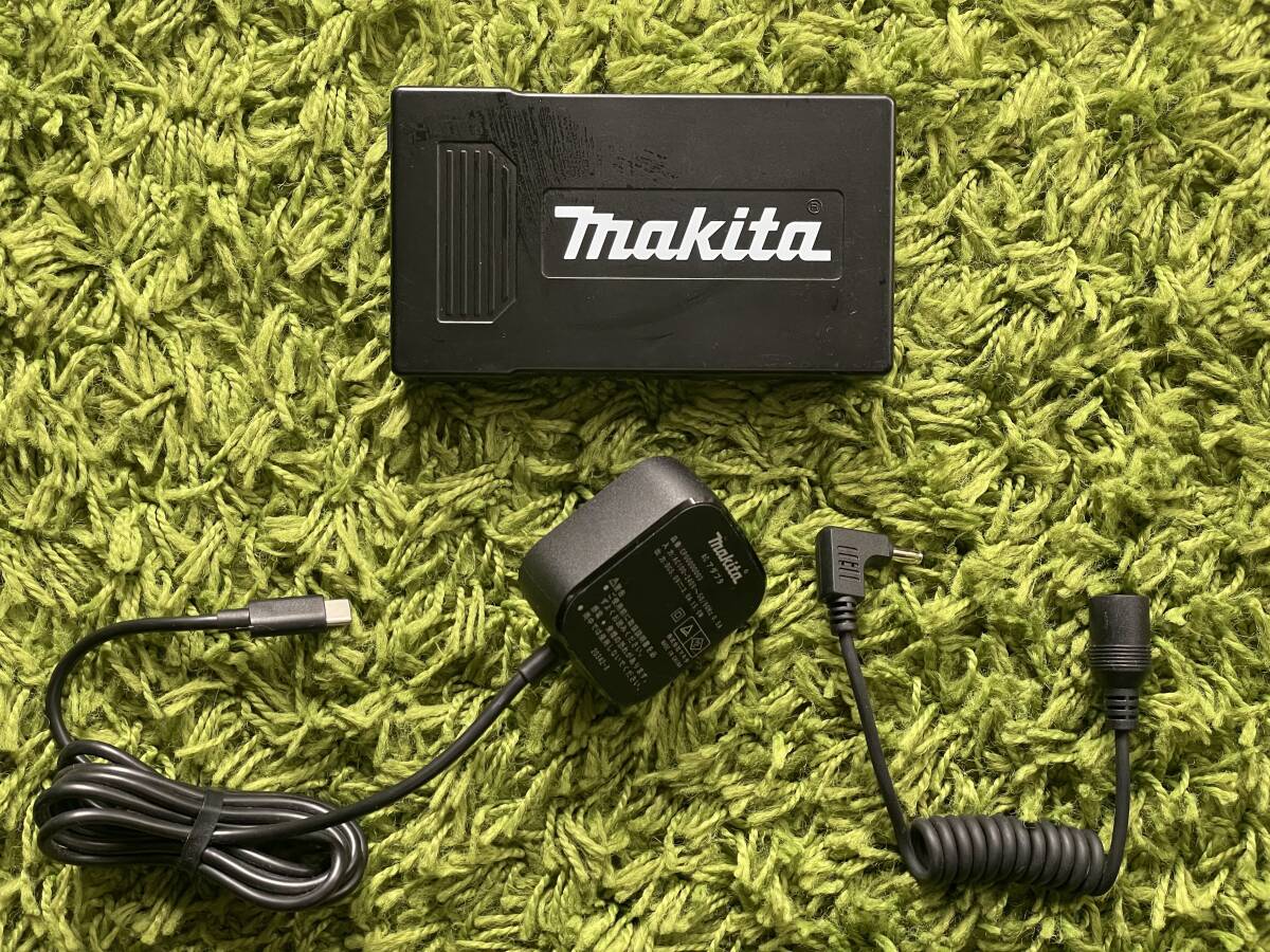 Makita/マキタ 薄型バッテリ BL1055B + ケーブルユニットB A-72160 ACアダプタ付 ★中古美品★ ★1円スタート★ 使用頻度極少拍卖