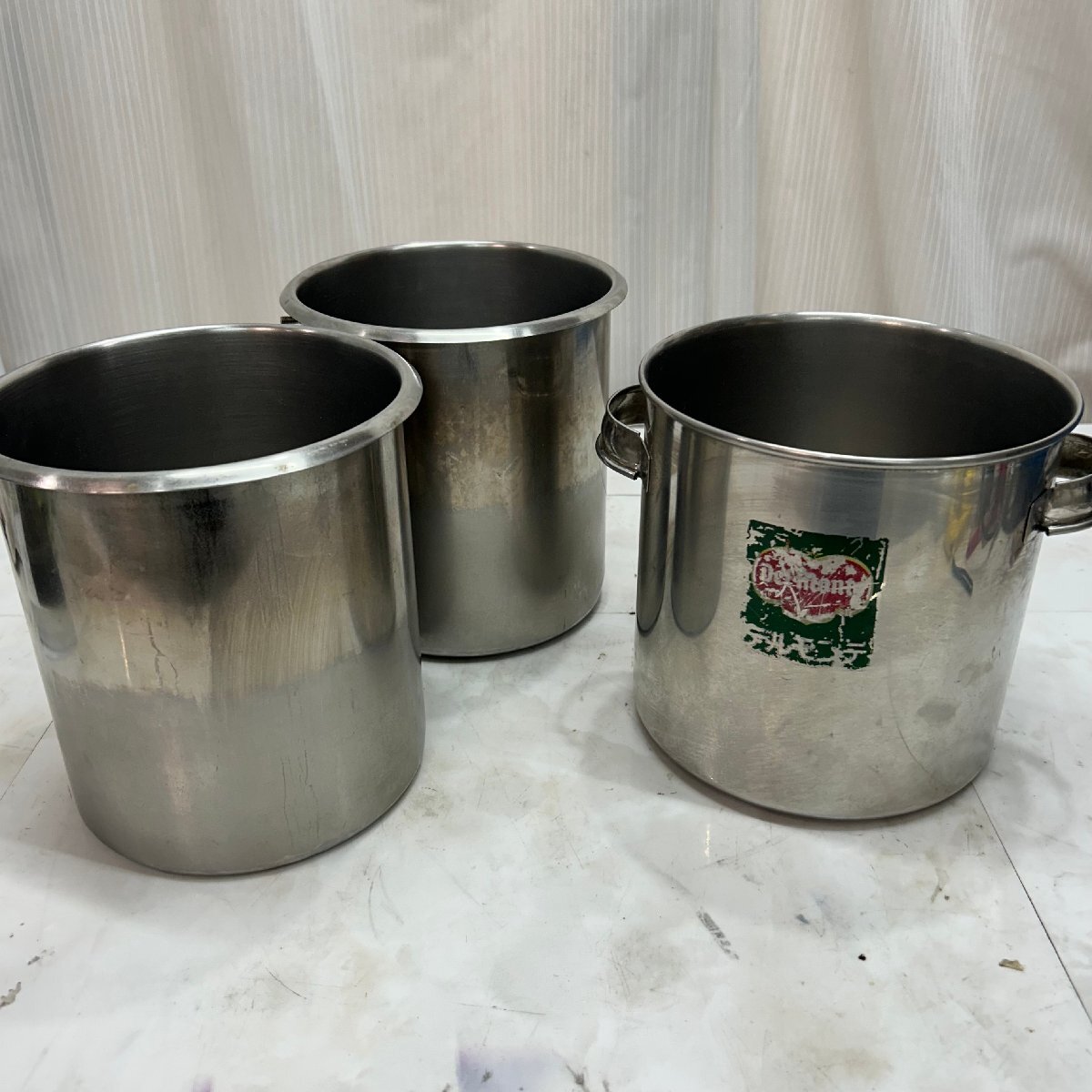 &OG& sugico スギコ ベインマリーポット 直径16 高さ19.5 ボッチ 2個 赤川器物製作所 AG 寸胴鍋 直径18 高さ18 計3個 ステンレス &H-251124拍卖