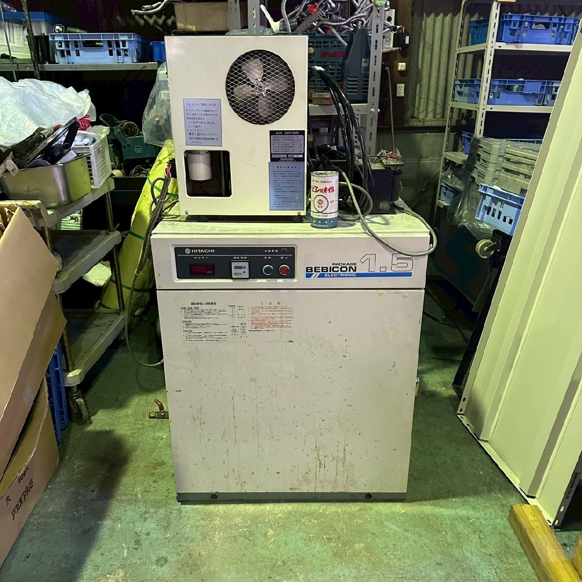 θOGθ【直接引取限定】 60HzベビーコンプレッサーPB-1.5EA6 エアタンクSAT-802-100 エアードライヤーKAD-3C 3点セット θS-251118拍卖