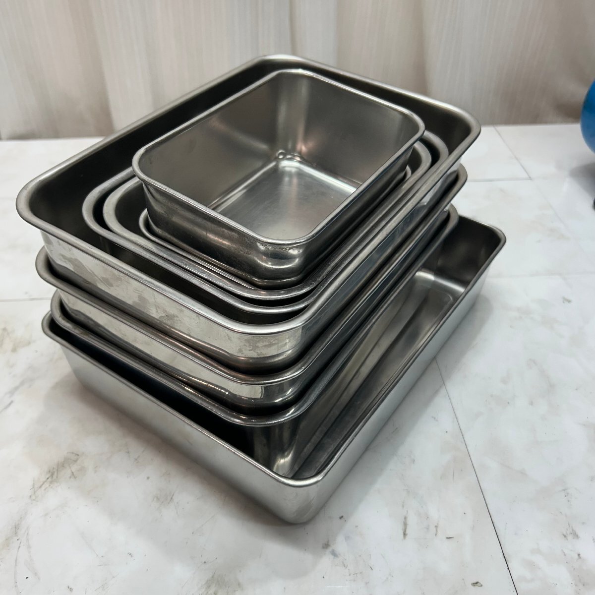 &OG& ステンレス 深型 バット サイズ別 8個セット 大屋製作所 クローバー 赤川器物製作所 深型 トレー 厨房器具 業務用 キッチン &H-251168拍卖