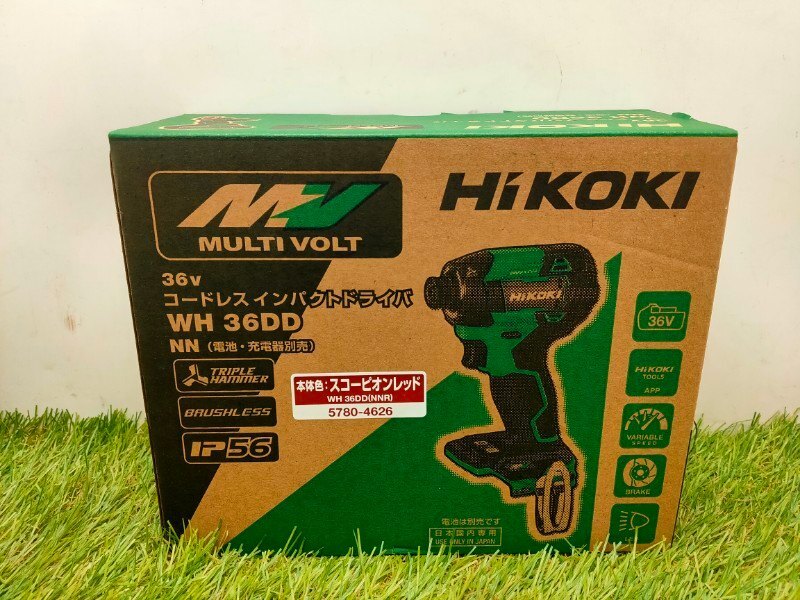 ☆【1円スタート】HiKOKI(ハイコーキ) 36V 充電式 インパクトドライバ スコーピオンレッド 本体のみ WH36DD(NNR) 未使用拍卖