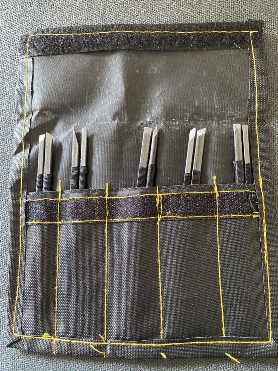 送料無料 篆刻刀 / 彫刻刀 10本セット ケース付き カービングナイフ サイズ13.5cm拍卖