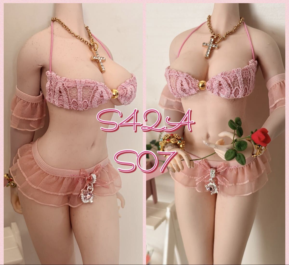 S42A、S07☆ベビーピンク/ファイセン/コスチューム/ランジェリー4点セット☆Mia☆ 拍卖