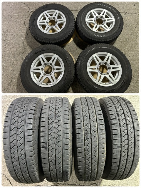 【送料無料】ハイエース キャラバン 195/80R15 LT ブリヂストン ブリザック 16年製 中古タイヤホイール 139.7 6J OFF35 15インチ(F)拍卖