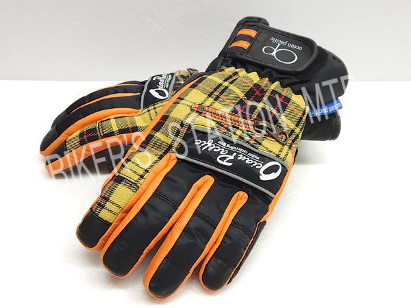 生産終了品 当店在庫限り Ocean Pacific オーシャンパシフィック レディースグローブ ウインターグローブ チェック イエロー Mサイズ 管理L拍卖