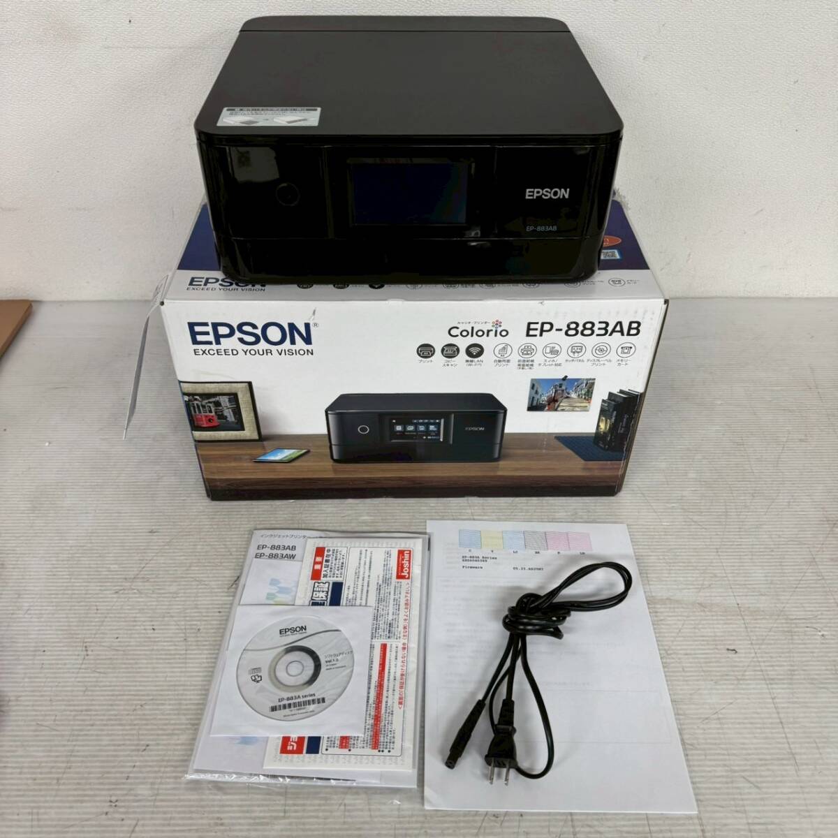 【EPSON】 エプソン インクジェットプリンター EP-883AB 動作確認済み ブラック 複合機 A0778拍卖