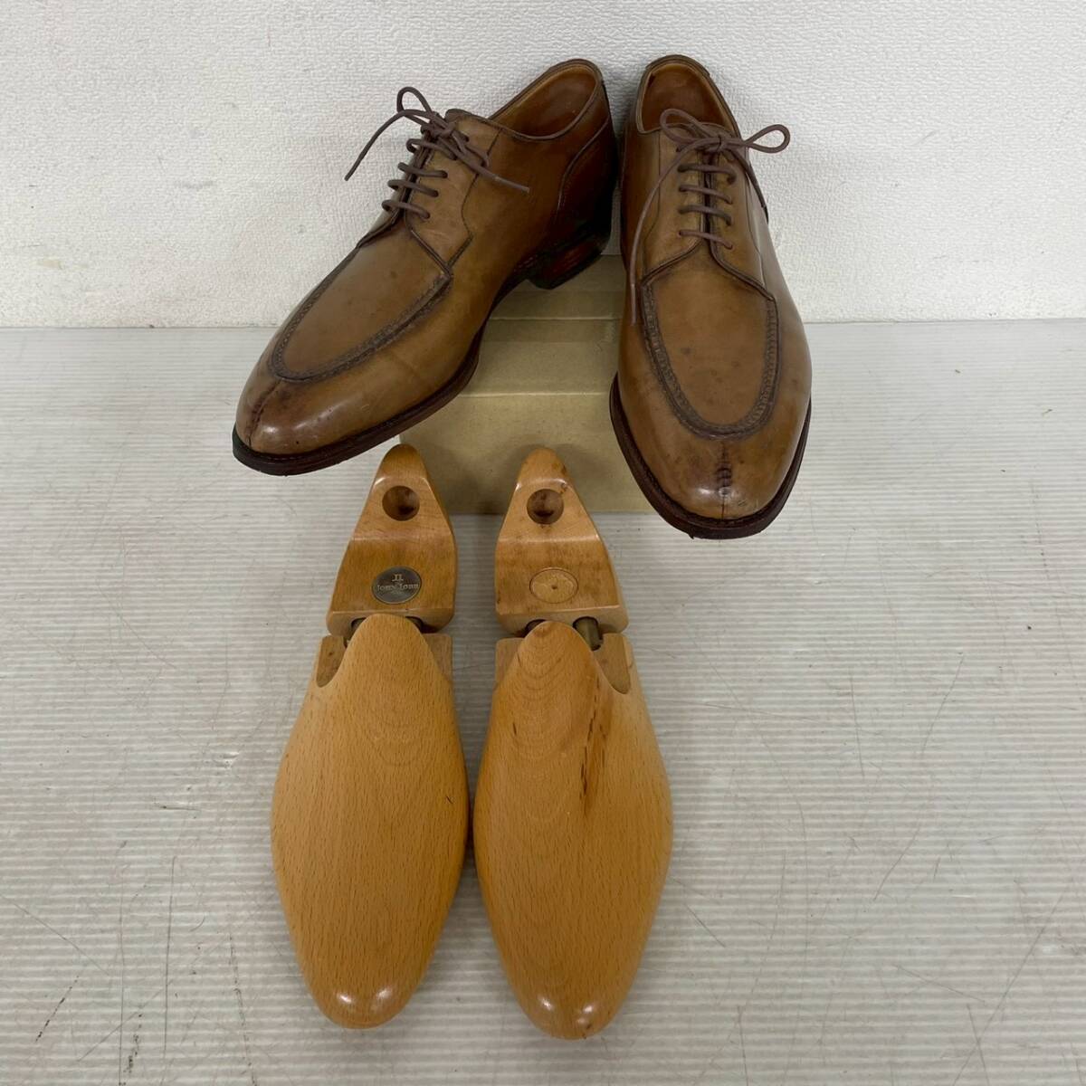 宮城興業 和創良靴 革靴 カスタムメイド 8 1/2 約27.5cm 内羽根 Uチップ メンズシューズ ビジネスシューズ シューキーパー付 Y2408拍卖