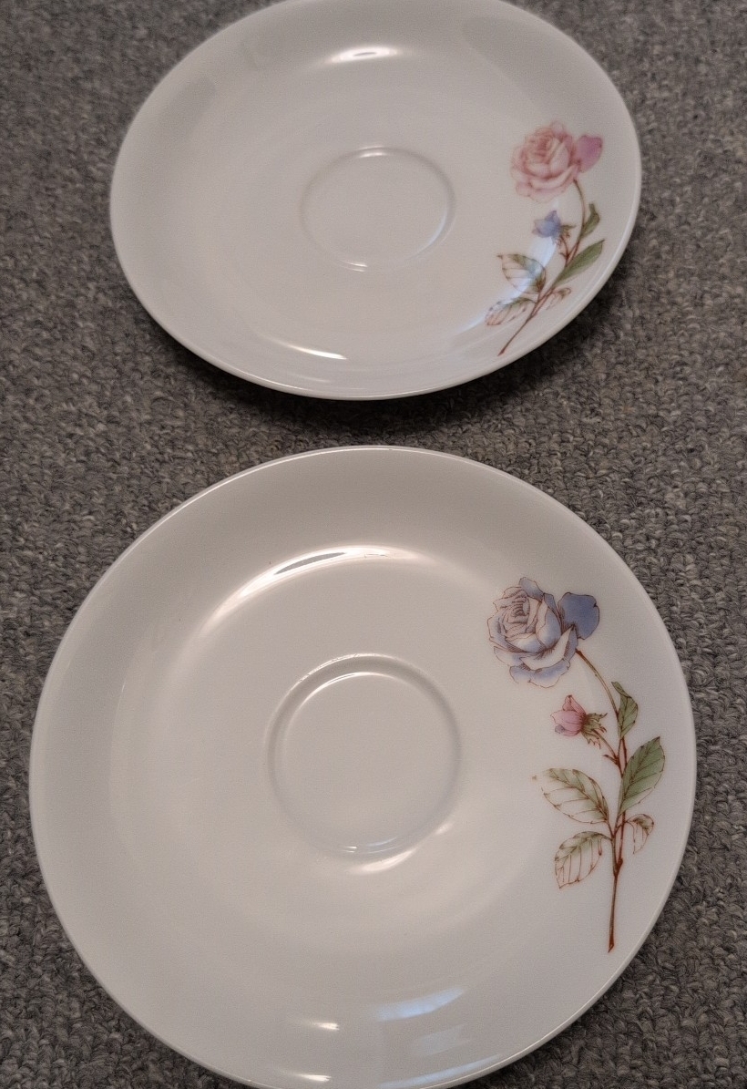 ソーサー Contenporary FINE CHINA by Noritake JAPAN ノリタケ ピンクローズ&ブルーローズ 昭和レトロ拍卖