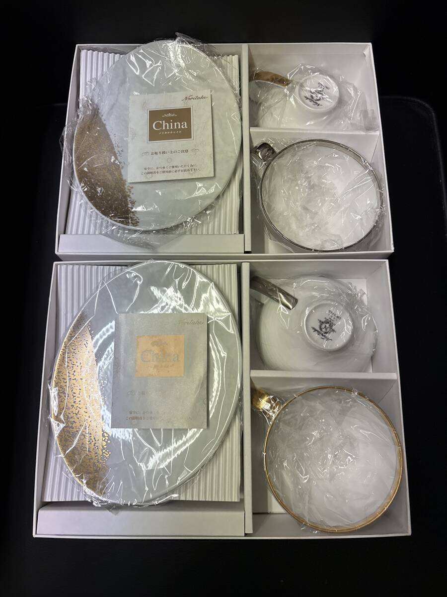 【未使用品】Noritake ノリタケ カップ&プレート ペアセット まとめて ゴールド シルバー マグカップ 皿拍卖