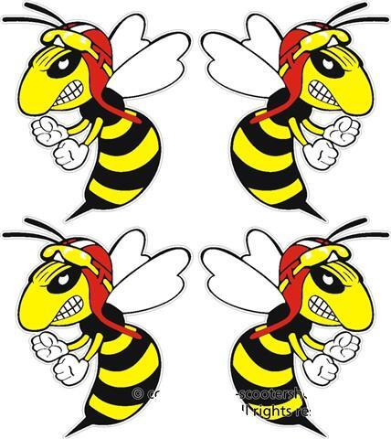 Vespa ベスパ ステッカー アングリー 6x5cm 4枚セット拍卖