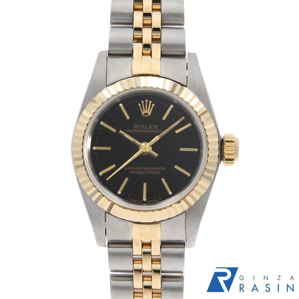 ロレックス オイスターパーペチュアル 67193 ブラック バー W番 中古 レディース 腕時計 16F4ROAU2847拍卖