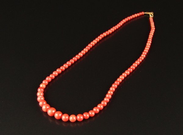 【M272】 珊瑚ネックレス K18 750 金具 全長423mm 12.7グラム拍卖