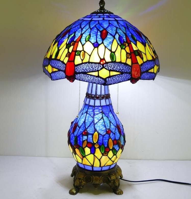 美品★ステンドランプ ステンドグラス アンティーク 花柄 レトロな雰囲気がおしゃれ拍卖