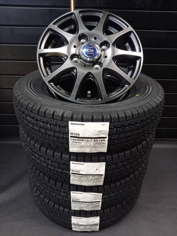 【2025年製】ブリヂストン W300 145/80R12 80/78N+TIRADO ETA 4本総額 49000円 車検対応 安心のJWL-T規格 拍卖