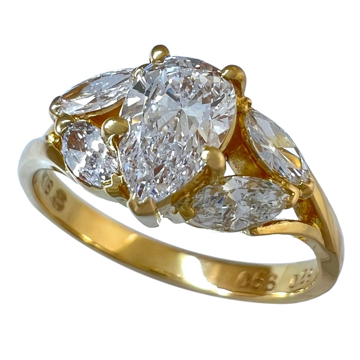 MONNICKENDAM モニッケンダム リング ヴィンテージ K18 YG ダイヤ 0.53ct 0.29ct 英国王室御用達 11号 希少 レア 拍卖
