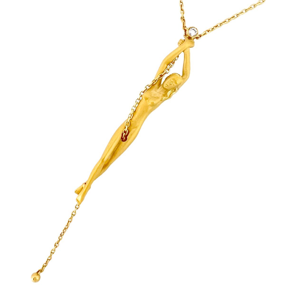 Carrera y Carrera カレライカレラ ネックレス サイレンス 女神 ダイヤ K18 750 YG イエローゴールド拍卖