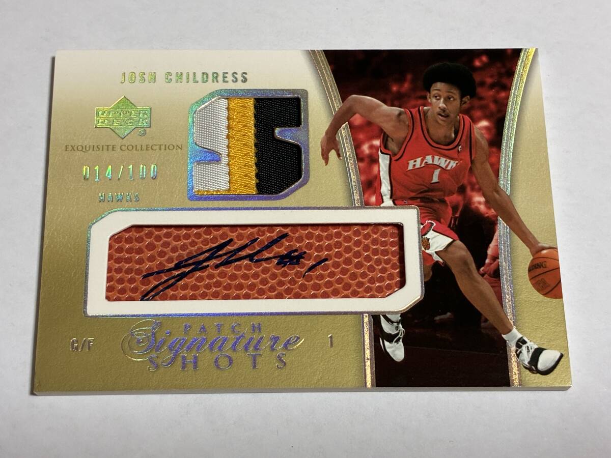 ジョシュ チルドレス JOSH CHILDRESS 2004-05 UD UPPER DECK EXQUISITE COLLECTION PATCH SIGNATURE SHOTS AUTO 直筆サインカード /100拍卖