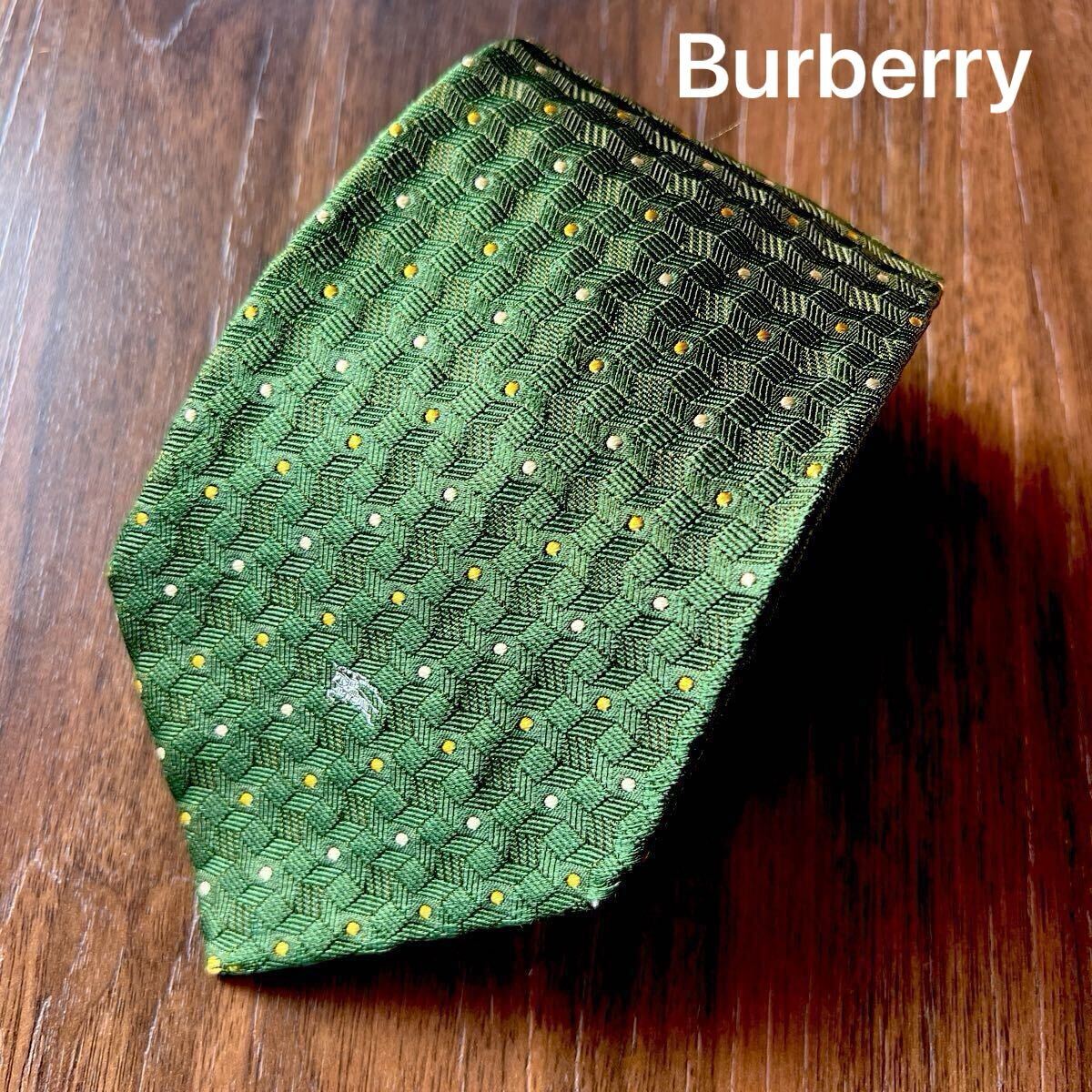 T11-10-3 Burberrys バーバリーズ ネクタイ グリーン 中古 紳士 メンズ スーツ拍卖