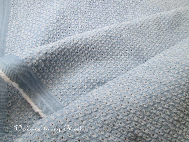 訳有100cm◆プチクラッシュデニム*ブリーチ ライトブルー◆拍卖