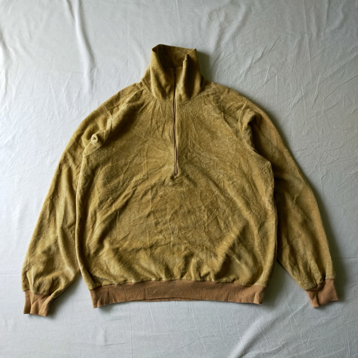 古着 Lee ベロアトップス ハーフジップ 70s 80s アメリカ製拍卖