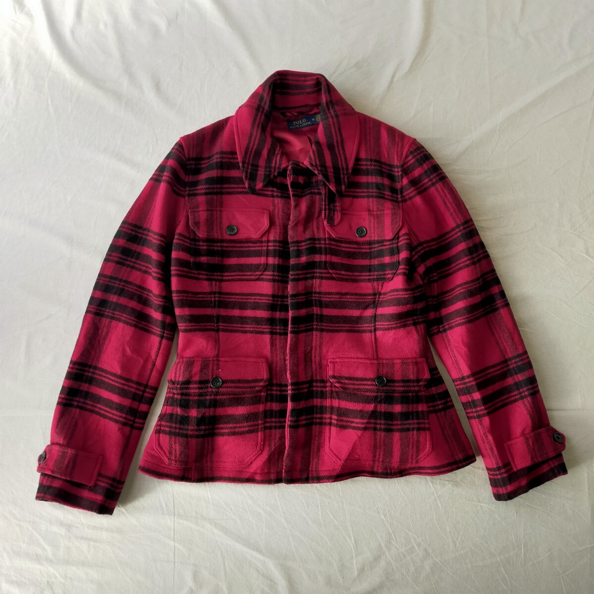 古着 ラルフローレン アナベルジャケット チェック柄 レディース拍卖