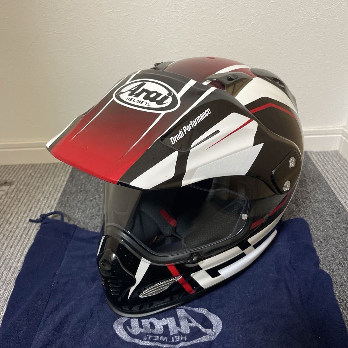 Arai アライ ツアークロス3 TOUR-CROSS3 DETOUR デツアー レッド 赤 オフロードヘルメット 2017年5月 61-62 XLサイズ (319)拍卖