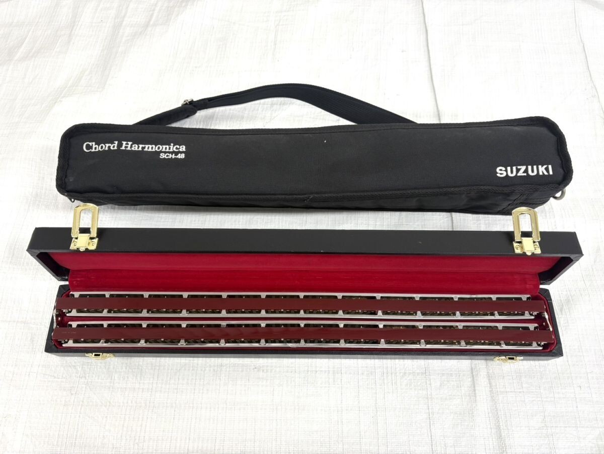 J330-W11-2276 SUZUKI スズキ CAORD HARMONICA ハーモニカ SCH-48 ハードケース付 IG拍卖