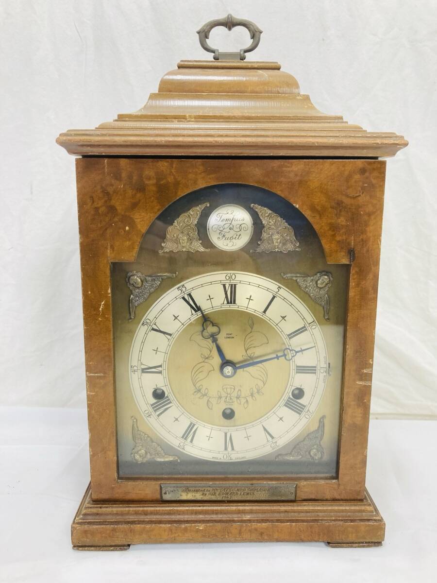 Elliott エリオット アンティーク 英国製 ウエストミンスターチャイム? ゼンマイ式 置時計 動作確認済み HY-251120003拍卖