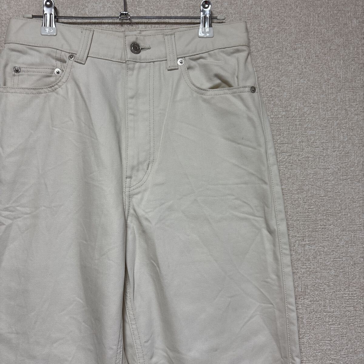 【サンプル品】 MACPHEE マカフィー ユルダボ ホワイトデニム ワイドパンツ レディースLサイズ相当拍卖