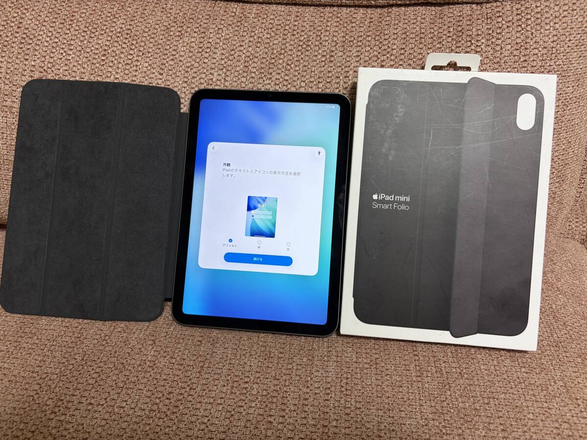 【安心評価100%】【美品即発送】iPad mini (第6世代) Wi-Fiモデル 64GB スペースグレイ 【超美品】Smart Folio付き バッテリー88%拍卖