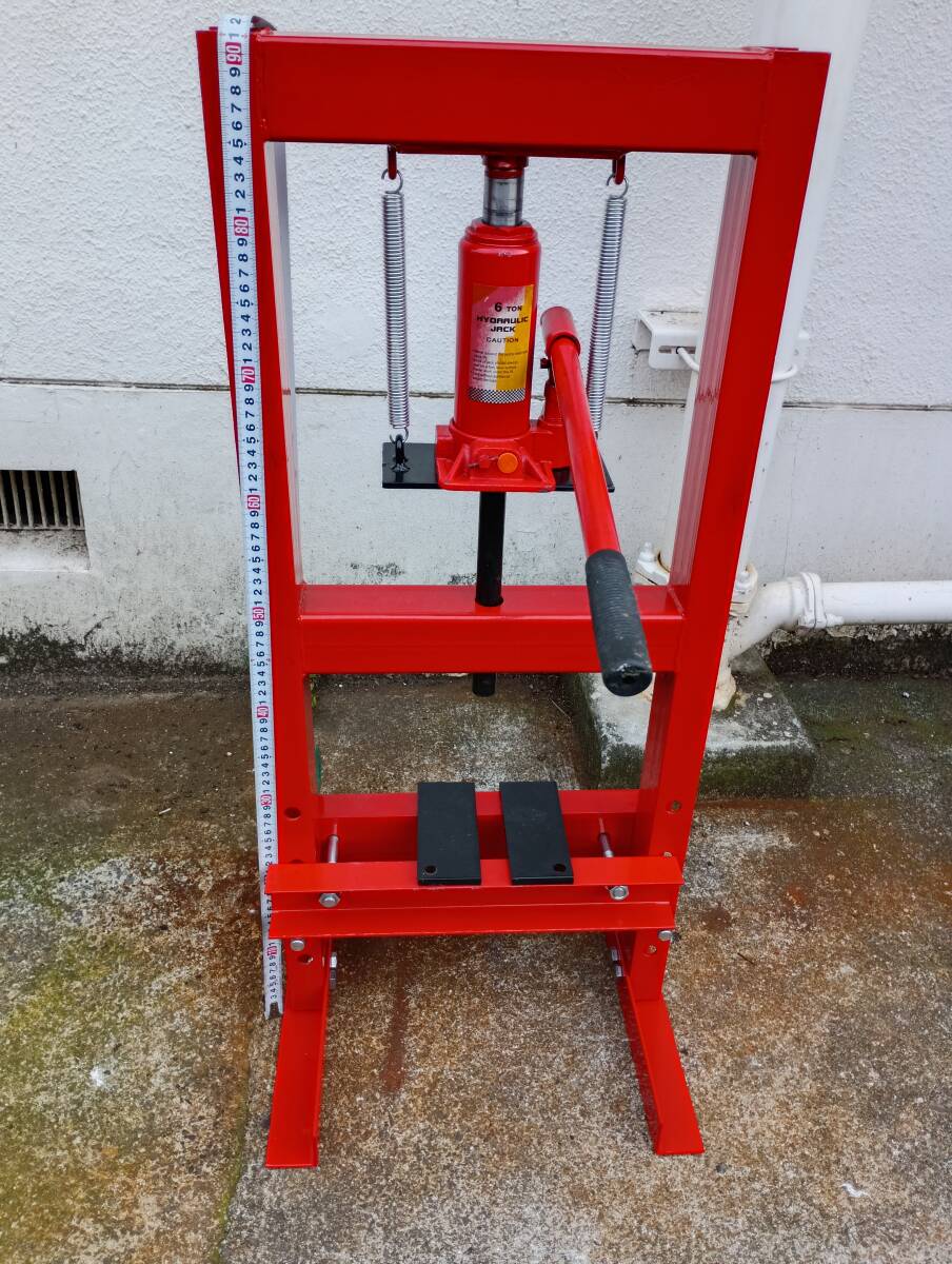 油圧プレス 中古 圧入 6t 赤 ショッププレス 門型プレス機 組み立て式 取説無し拍卖