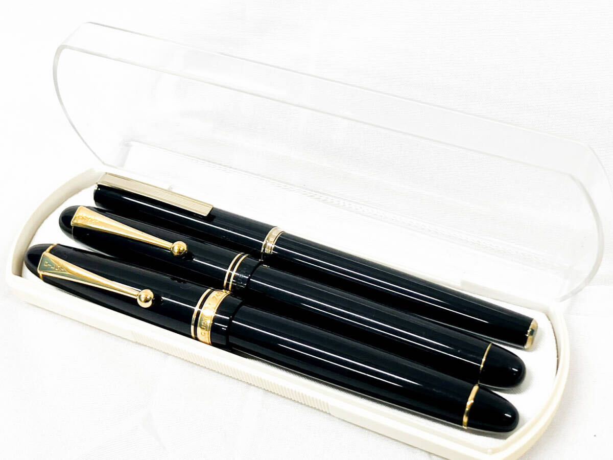 PILOT カスタム742 (14K 中字M) ・67 (14K 特殊ニブSU) / SAILOR 3本まとめて セーラー純正ケース付 万年筆拍卖