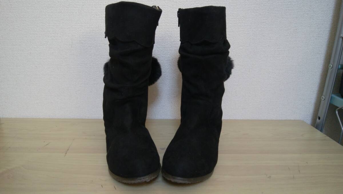 〇【中古品】生地タイプのブーツ 靴底サイズ表記 24.0cm ①拍卖