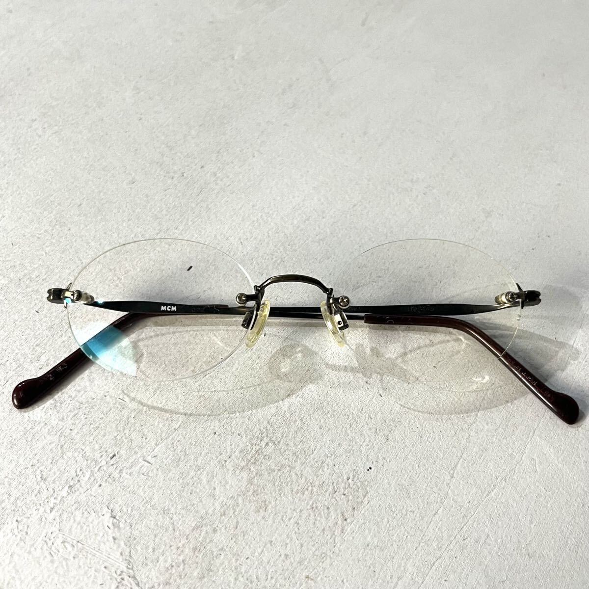MCM 022 眼鏡 メガネ リムレス 度入り アイウェア メタルフレーム エムシーエム ゴールド メガネ 眼鏡 【レターパックプラス郵送可】#15拍卖