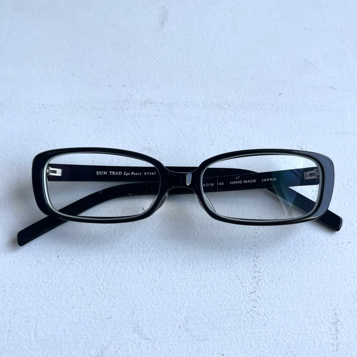 SUNTRAD 眼鏡 メガネ Eye Peace ST497 アイウェア 度入り ハンドメイド 日本製 ブラック セルフレーム 【レターパックプラス郵送可】#38拍卖