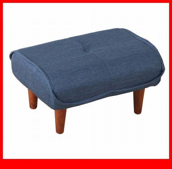 オットマン★ソファ オットマン/布地 ポケットコイル/ロータイプ サイドテーブル スツールにも/日本製 完成品/ネイビー/a4拍卖