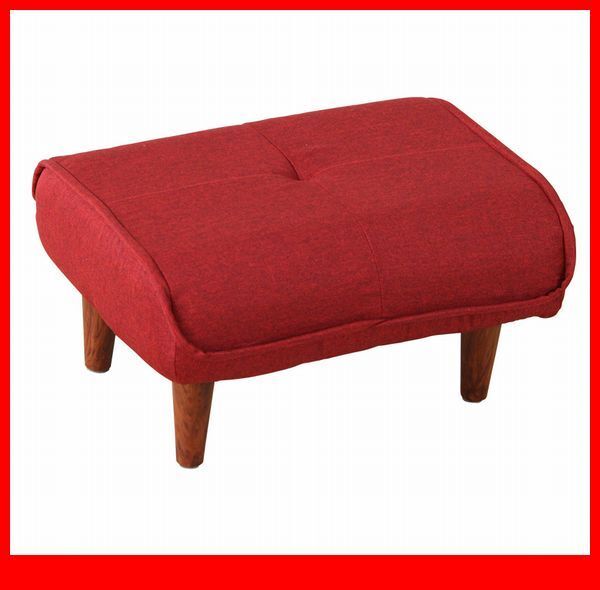 オットマン★ソファ オットマン/布地 ポケットコイル/ロータイプ サイドテーブル スツールにも/日本製 完成品/レッド/a5拍卖