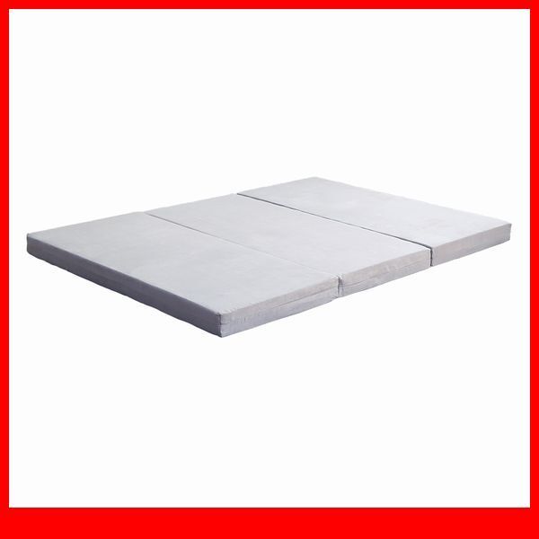 マットレス★新品/三つ折り折りたたみマットレス ダブル/厚さ10cm 高反発 安心の日本製/グレー/a3拍卖