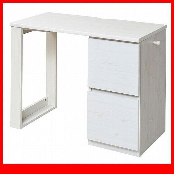 机★コンパクトデスクシリーズ チェストタイプ/学習デスク 事務デスク 子供~大人まで/収納ラック 木製 可動棚 背面化粧/ホワイト/a3拍卖