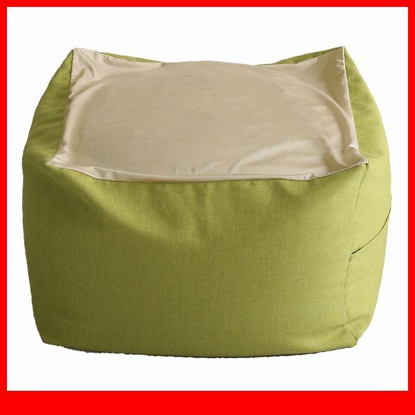 クッション★おしゃれでかわいいキューブ型ビーズクッション Lサイズ/日本製 洗えるカバー 布地/ソファ 椅子 スツール/ライトグリーン/a3拍卖