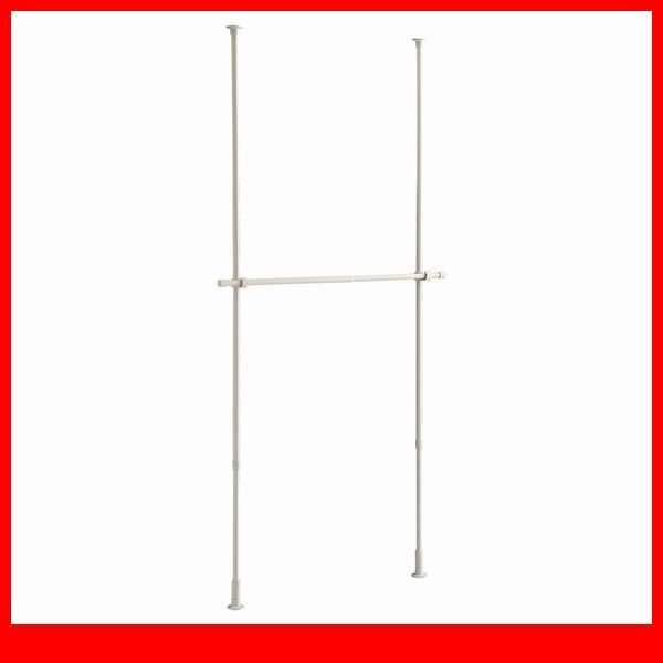 ハンガーラック★新品/シンプル つっぱりハンガーラック 1段 幅70~120cm 高さ調整可能/ビス止め不要 賃貸OK/ホワイト/a3拍卖