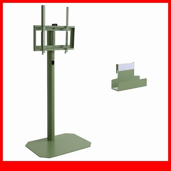 テレビ台★新品/北欧インテリア 八角壁寄せテレビスタンド ハイタイプ HDDホルダー付/32~65型TV対応 コード収納 首振り機能/グリーン/a2拍卖