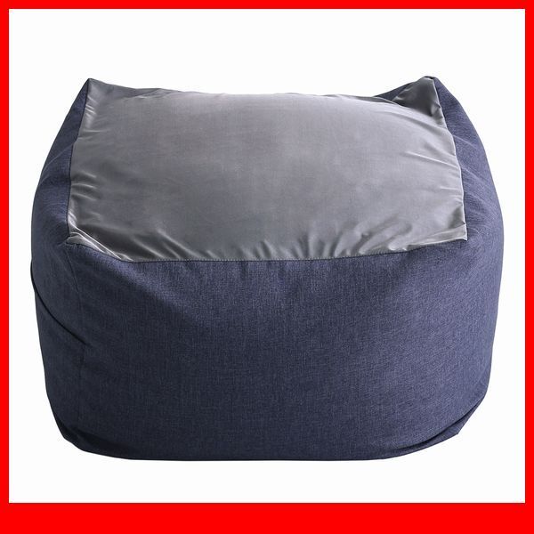 クッション★おしゃれなキューブ型ビーズクッション Lサイズ/日本製 洗えるカバー 布地/ソファ 椅子/ブルー/a2拍卖