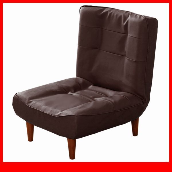 ソファ★ハイバックソファ 1人掛け/ローソファ 座椅子にも/PVCレザー ポケットコイル リクライニング 日本製 完成品/ブラウン/特価 限定/a2拍卖