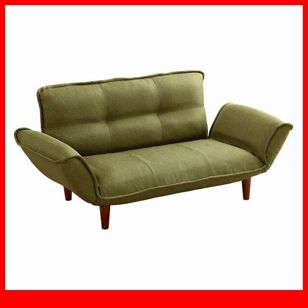 ソファ★2人掛け リクライニング カウチソファ/ローソファ 座椅子にも/布地 ポケットコイル/日本製 完成品/グリーン/特価 最安値/a2拍卖