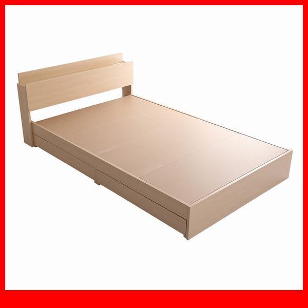 ベッド★宮棚 コンセント付きチェストベッド フレームのみ ダブル/大人かわいいインテリア/引き出し2杯/木目調/オーク/a2拍卖