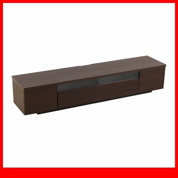 テレビ台/シンプルでスタイリッシュなテレビ台 テレビボード ローボード/70型 木製 幅180cm 日本製 完成品/ダークブラウン/新品 特価/a3拍卖