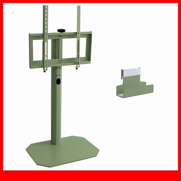 テレビ台★新品/美しいフォルムの八角壁寄せテレビスタンド ロータイプ ハードディスクホルダーセット/32~65インチ/グリーン/a2拍卖